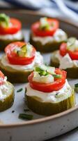 Pickle Bites with Cream, Tomato, and Cucumber A Refreshing Appetizer photo
