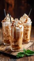 Indulge in Delicious Frappe A Creamy Delight with Caramel Drizzle and Refreshing Iced Coffee for the Perfect Sweet Treat and Cafe Experience photo