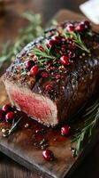 Festive Beef Roast with Cranberries and Rosemary photo