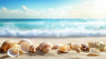 Seashells on a Golden Beach, Ocean View photo