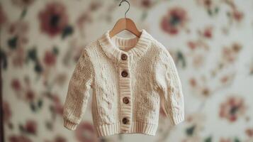 Charming Knitted Cardigan on Hanger photo