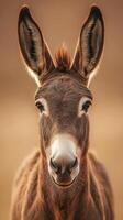 Close-up View of a Donkeys Features photo