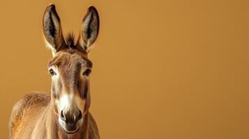Portrait Shot of a Donkey in Detail photo