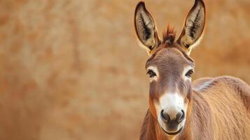 Detailed Close-up of a Donkey's Face photo