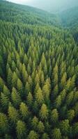 Majestic Evergreen Forest Canopy - Breathtaking Aerial View photo