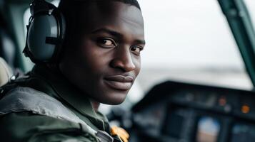 Experienced Pilot in the Cockpit, Set for an Airborne Journey photo