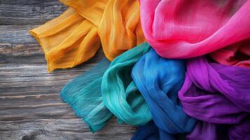 Colorful Fabric Textures A Vibrant Display photo