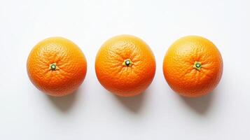 Three Fresh Oranges on White Background photo