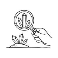 Illustration of a wristwatch with a tiny quartz crystal controlling the hands vector