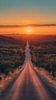 Sunset Road Trip Through the Desert Landscape photo