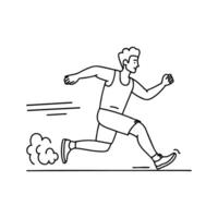 Illustration of a man skidding to a stop with motion lines and dust trailing behind vector