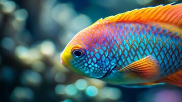 Stunning Close-up of a Colorful Tropical Fish photo