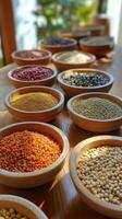 Variety of Nutritious Grains and Legumes photo