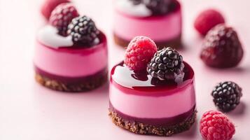 Delicate Berry Cheesecakes A Sweet Visual Feast photo