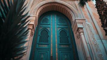Stunning Teal Doorway of a Historical Building photo