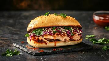 Scrumptious Pulled Pork Sandwich - A Flavorful Culinary Delight photo
