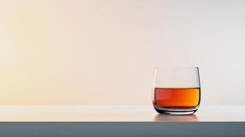 Elegant Amber Liquor in a Glass A Simple Still Life photo