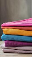 A Colorful Stack of Fabrics in Vibrant Hues photo