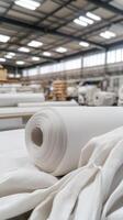 White Fabric Roll in Industrial Setting photo