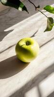 Fresh Green Apple Under Sunlight photo