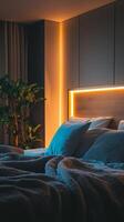 Contemporary Bedroom Design with Cozy, Warm Lighting photo