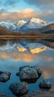 Glorious Mountain Reflection in the Quiet Dawn photo