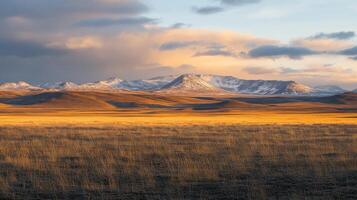 Stunning Reflection of Majestic Mountains at Sunrise photo