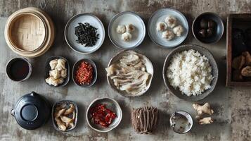 Aromatic Asian Cuisine Ingredients and Dishes photo