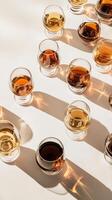 Whiskey Collection An Elegant Still-Life of Crystal Glasses with Alcoholic Beverages photo