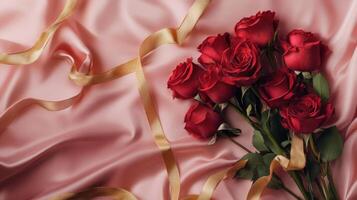 Romantic Roses on Silken Drape photo