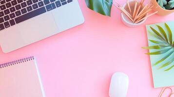 Chic Workspace Flat Lay photo
