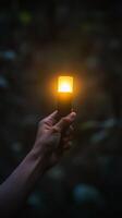 A Hand Holds a Flashlight photo