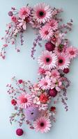 A Symphony of Pink Gerbera Daisies in a Floral Arrangement, a Pastel Dream, Soft Light, and Delicate Blossoms for a Romantic and Elegant Celebration. photo