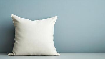 Cozy white pillow glowing in gentle daylight, perfect for relaxation photo