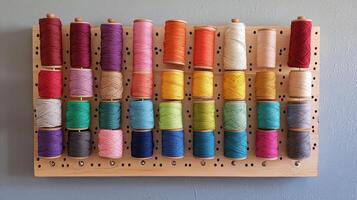 Colorful Thread Organizer - A Creative Sewing Display photo