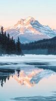 Winter Mountain Lake Reflection A Breathtaking Winter Landscape photo