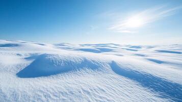 Stunning Winter Snowscape Under a Clear Sky photo
