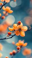 Vibrant orange flowers in the freshness of spring photo