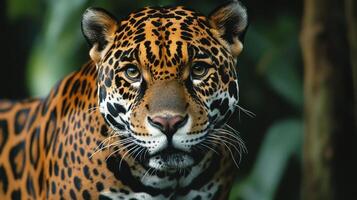 Powerful jaguar captured in a vibrant jungle setting photo