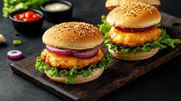 Scrumptious Cheesy Chicken Burger photo