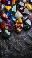 Radiant Gemstones Collection on Dark Stone photo