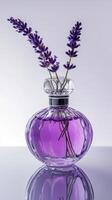 Purple Lavender Perfume Bottle - Elegant Fragrance photo