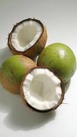 Close-up of Fresh and Ripe Coconut, Perfect Tropical Treat photo