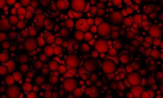Abstract background with dark red bubbles. Shiny red spheres. vector