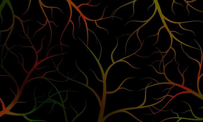 Abstract colorful roots pattern decorative black background. simple street style.