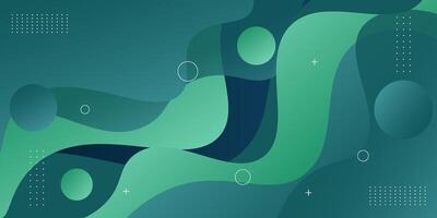 Abstract 3D colorful fluid wave green background. Bright and modern liquid banner background with simple pattern. Eps10 vector