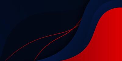 Abstract red and dark blue curved paper cut template with overlapping shape pattern. Background with strong shadow line design. Eps10 vector