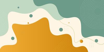 Colorful green and orange geometric business banner design. Creative banner design with wave and line shape as template. Simple design on horizontal banner. Eps10 vector