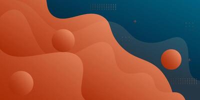 Abstract 3D background with realistic blue and orange wave pattern. Fluid background design. Eps10 vector
