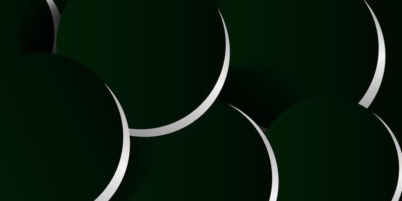 Abstract background Premium green circle with silver lines isolated on dark background. Eps 10